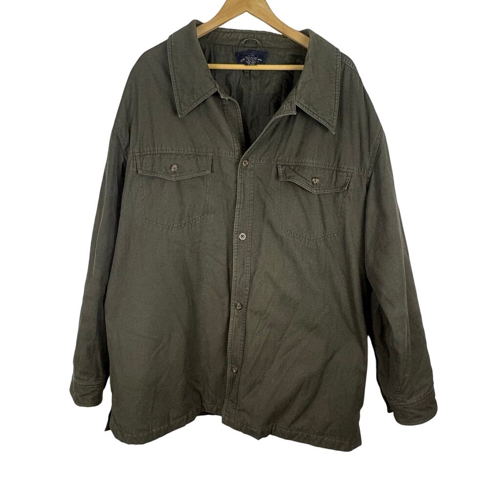 Cherokee Green Military Utility Shirt Jacket Lined Insulated Vintage 2000s XL